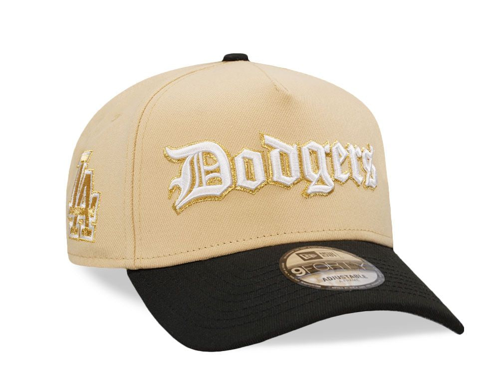 Gorra Dodgers de Los Ángeles “Old English Vegas Gold”